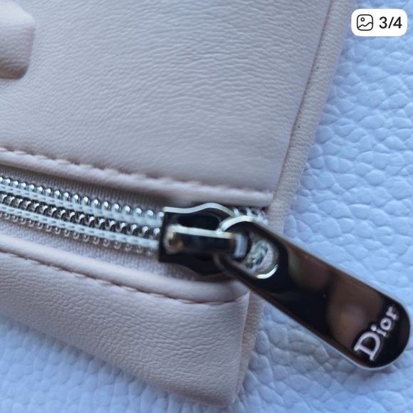 Dior Beauty Soft Pink Vegan Leather Clutch/Makeup Bag - Picture 3 of 4